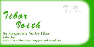 tibor voith business card